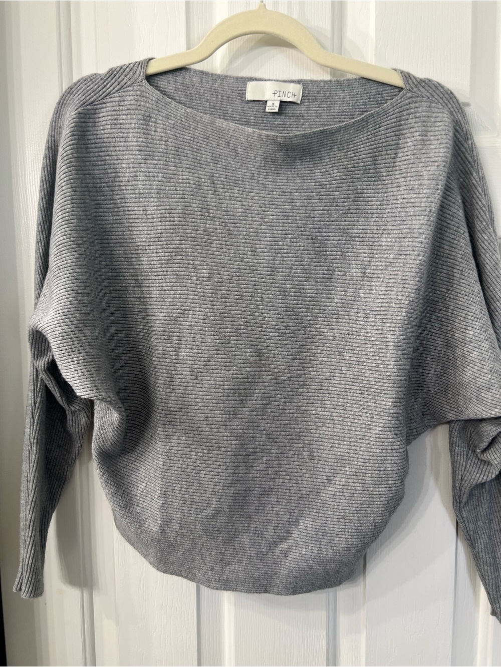 Pinch Light Gray Ribbed Boatneck Sweater